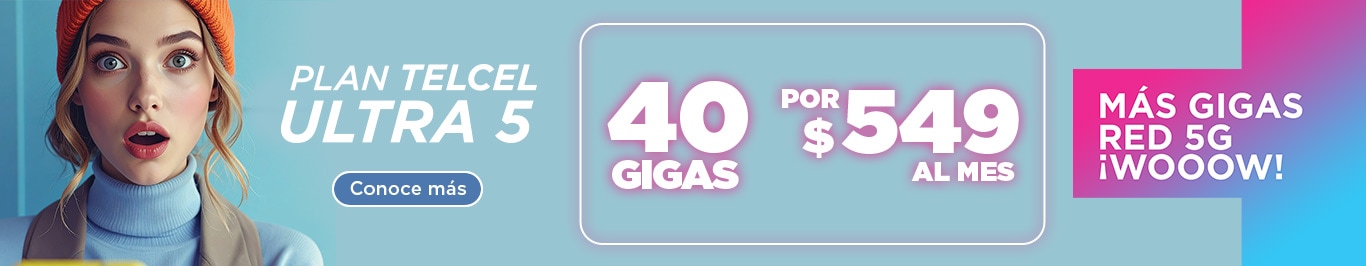 Plan Telcel Ultra 5 tienes 40 Gigas por solo $549.00 en telcel tienes 40 gigas de internet por solo 549 pesos con plan telcel ultra 5 conocelo